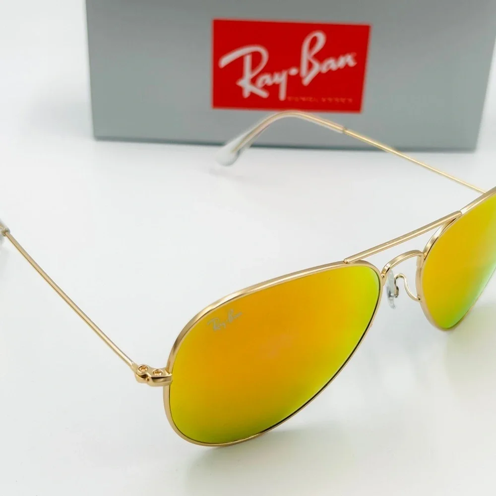 Ray-Ban Aviator RB3025 58mm Gold Frame Mirror Lens 58-14 112/69